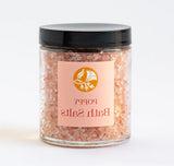 Poppy bath salts in glass jar