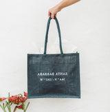 Santa Barbara Coordinates Jute Tote - Blue