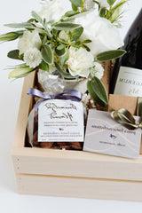 Petite Chocolate Wine + Flowers Gift Box