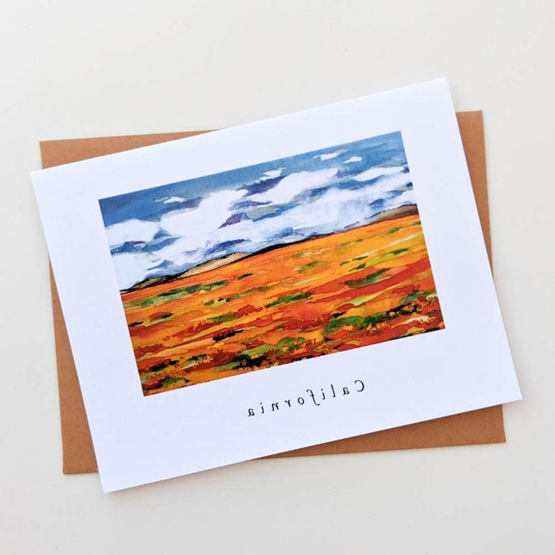 California Poppy Field Note Card